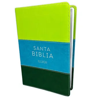 Biblia Letra Grande RVR 2020, Símil Piel Tricolor Verde