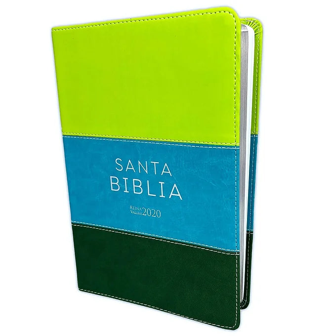 Biblia Letra Grande RVR 2020, Símil Piel Tricolor Verde