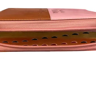 Biblia Letra Gigante Tamano Manual 14 Pts. RVR60, Simil Piel Rosa-Marron Indice