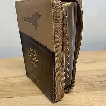 Biblia Tamano Compacto Letra Grande "Aguila"  Zipper 11 Puntos | Imitacion Piel