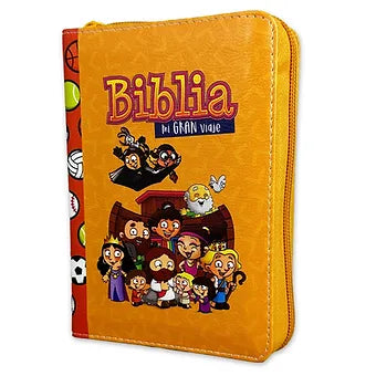 Biblia Mi Gran Viaje de Bolsillo con Cierre RV1960, Imitacion Piel Naranja
