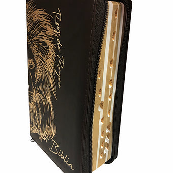 Biblia Letra Grande Tamaño Manual RVR 1960, Imitacion Piel Cafe, indice, cierre