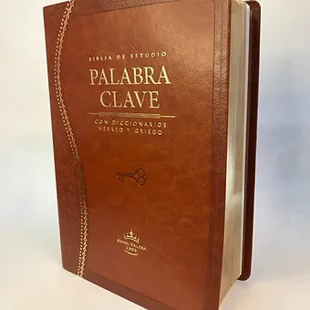 Biblia De Estudio Palabra Clave, RVR 1960, Piel Marrón