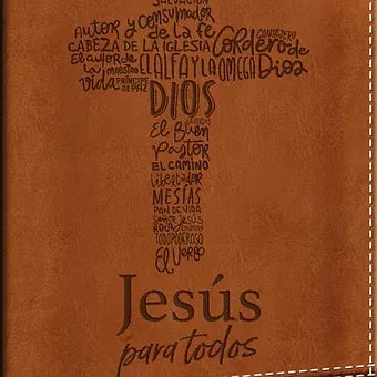 Biblia de Promesas RVR60, Jesus para todos, Letra Grde, T/M, Piel  Cafe, Indice