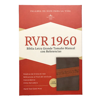 Biblia Letra Grande Tamaño Manual RVR 1960, Símil Piel Gris, Cierre, Índice