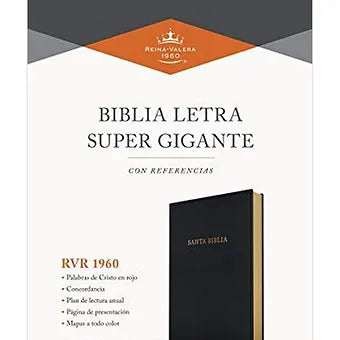 Biblia Letra Supergigante RVR 1960, Imitación Piel Negro Con índice