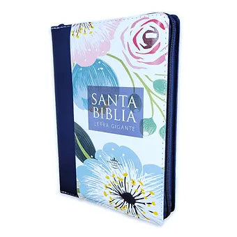 Biblia Letra Gigante Manual 14 pts, RV1960, Imitacion Piel Floral Indice y Cierre