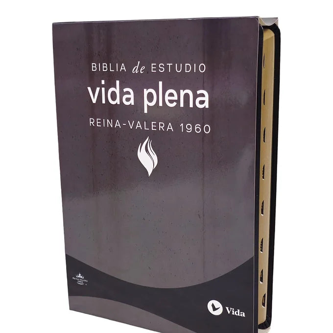 Biblia De Estudio Vida Plena, RVR 1960, Imitación Piel Negro Con Índice