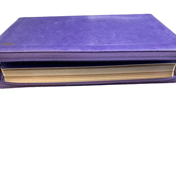 Biblia RVR 1960 Letra Grande Con Cierre, Simil Piel Violeta