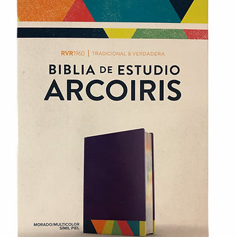 Biblia De Estudio Arco Iris RVR 1960, Imitación Piel Morado
