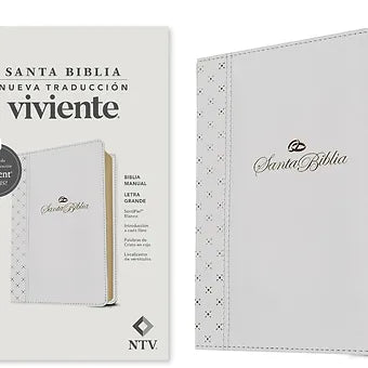 Biblia manual NTV, letra grande con Filament (SentiPiel, Blanco, Letra Roja)