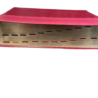 Biblia de Estudio Holman RVR60, Simil Piel fucsia/rosado con filigrana e Indice
