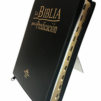 Biblia Para La Predicacion RVR 1960, Acolchonada Negro con indice y Ziper