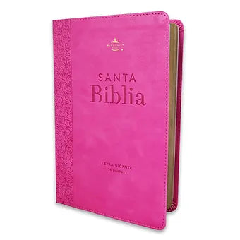 Biblia Letra Gigante 14 puntos RV1960, Imitacion Piel Rosa Geometrico