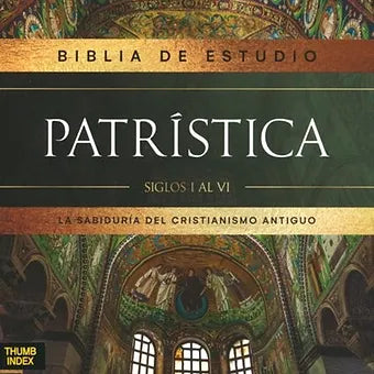 Biblia de Estudio Patrística, RVR, Palabras de Jesús en rojo| Imitacion Piel Mar