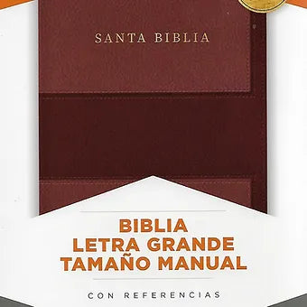 Biblia Letra Grande Tamaño Manual 12 Puntos, Cierre RVR 1960 | Simil Piel Cafe C