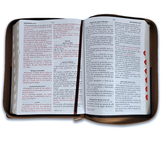 Biblia Letra Gigante 15 puntos RV1960, Imitacion Piel Cafe con Indice y Zipper