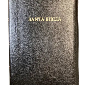 Biblia Letra Grande Tamaño Manual, 12 Pts. Cierre | Piel Fabricada Negro Index