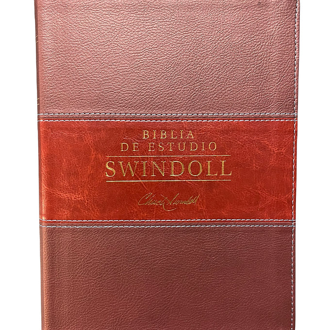 Biblia de Estudio Swindoll, Piel Fabricada Dos Tonos NTV