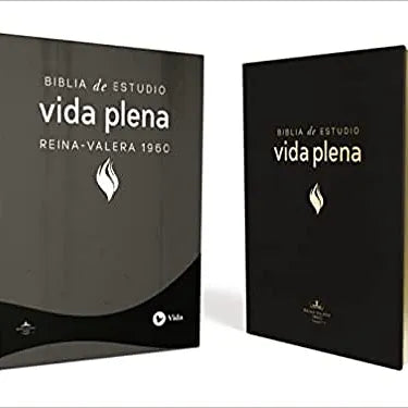 Biblia De Estudio Vida Plena RVR 1960, Piel Elaborada Negro