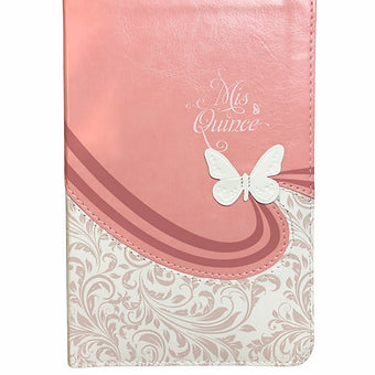 Biblia Mis Quince RVR 1960, Símil Piel Rosa/Blanco
