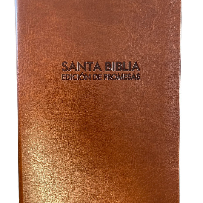 Biblia de promesas compacta RVR 1960, Piel Fabricada Cafe con indice