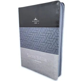 Biblia Letra Gigante 15 puntos RV1960, Imitacion Piel Tricolor Negro-Gris con In