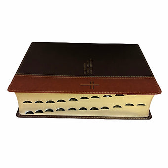 Biblia De Estudio Diario Vivir, RVR 1960, Con Índice, SentiPiel Café-Café Claro,