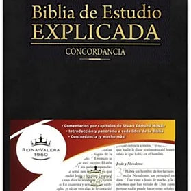 Biblia de estudio explicada RVR 1960, Piel Especial Negro Con Indice