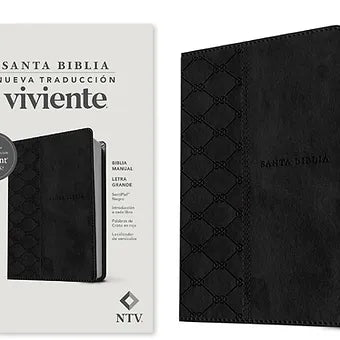 Biblia manual NTV, letra grande con Filament (SentiPiel, Negro, Letra Roja)
