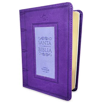 Biblia Portatil 12 puntos RV1960, Imitacion Piel Lila Cuadrado