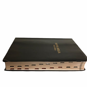 Biblia Bilingüe Letra Grande RVR 1960/KJV,  Imitación Piel Negro con índice
