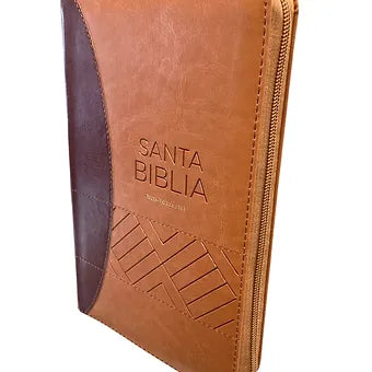 Biblia Tamano Manual Letra Grande 12 Pts Con Indice y Zipper | Imitacion Piel