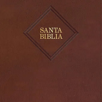 Biblia RVR60 Letra Supergigante, Piel Fabricada Marron Con Indice