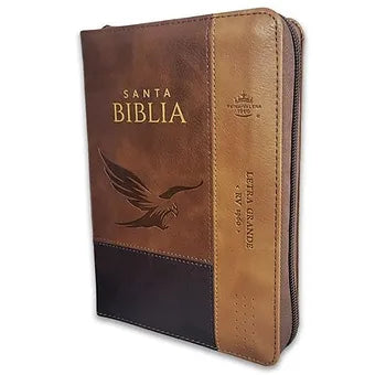 Biblia Tamano Compacto, RVR60, Letra Grande 11 Puntos,Cierre | Piel Tricolor Agu