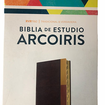 Biblia de Estudio Arco Iris RVR 1960, Simil Piel Cocoa-Terracota con Indice