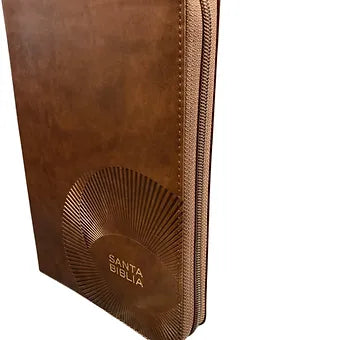 Biblia letra grande tamano manual 12 Puntos, Simiel Piel Cafe con indice y cierr