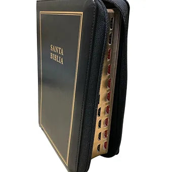Biblia Letra Gigante Tamaño Manual 14 Puntos RV1960 | Simil Piel Negro Indice y Cierre