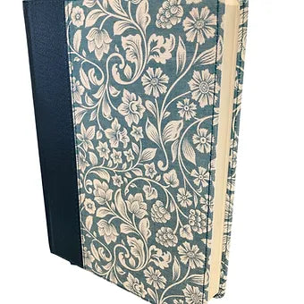 Biblia de Apuntes RVR 1960, Piel Genuina y Tela Impresa Azul
