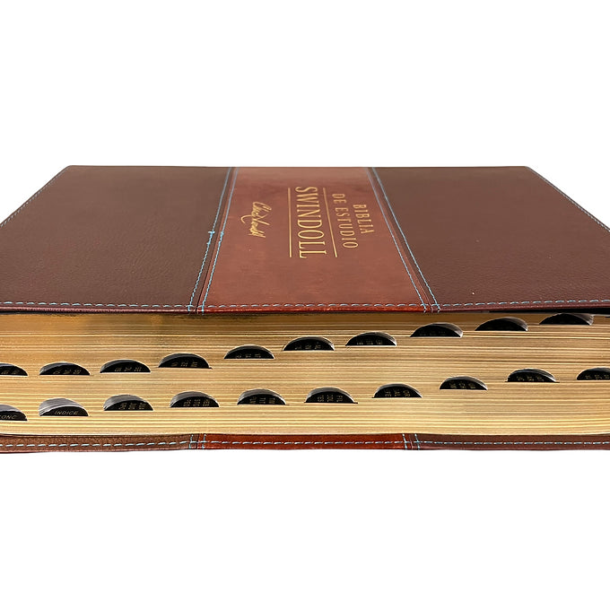 Biblia de Estudio Swindoll, Piel Fabricada Dos Tonos NTV