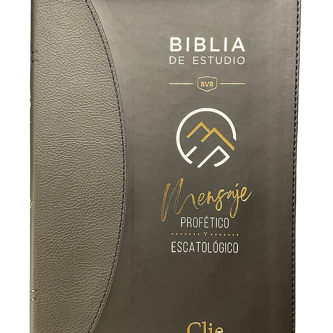 Biblia de estudio RVR Mensaje Profético y Escatológico, Imitación Piel Negro