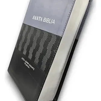Biblia letra Supergigante 19 Puntos RV1960, Imitacion Duo Gris-Negro