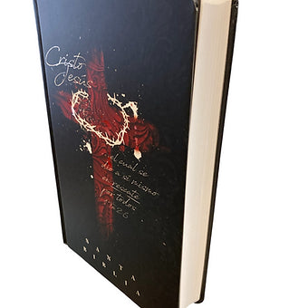 Biblia Letra Grande Tamaño Manual, RVR60 Tapa Dura Cruz Con Corona