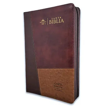 Biblia Letra Gigante 14 Puntos, Manual, RV1960 | Piel Cafe con Indice y Cierre