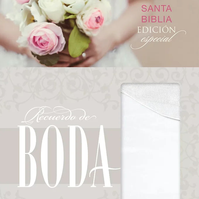 Biblia recuerdo de boda, RVR 1960 , Simil Piel Blanco y Dorado
