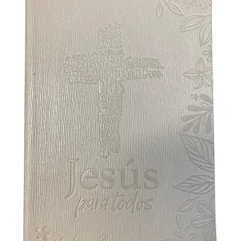 Biblia de promesas"Jesus Para Todos" RVR60, Imitacion Piel Blanco Con Indice