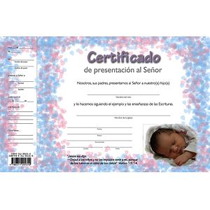 Certificado de presentacion al Señor