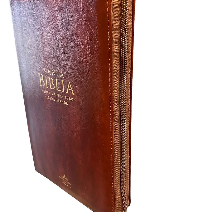 Biblia Tamano Manual Letra Grande 12 Pts Con Indice y Zipper | Imitacion Piel