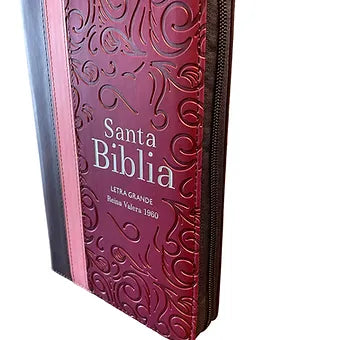 Biblia Letra Grande Tamano Manual, Indice y Cierre  Guinda-Rosa-Marron