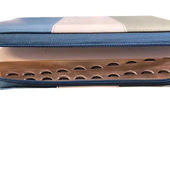 Biblia RVR60 Letra Grande Tamano Manual, Indice y Cierre, Piel Azul-Crema-Verde